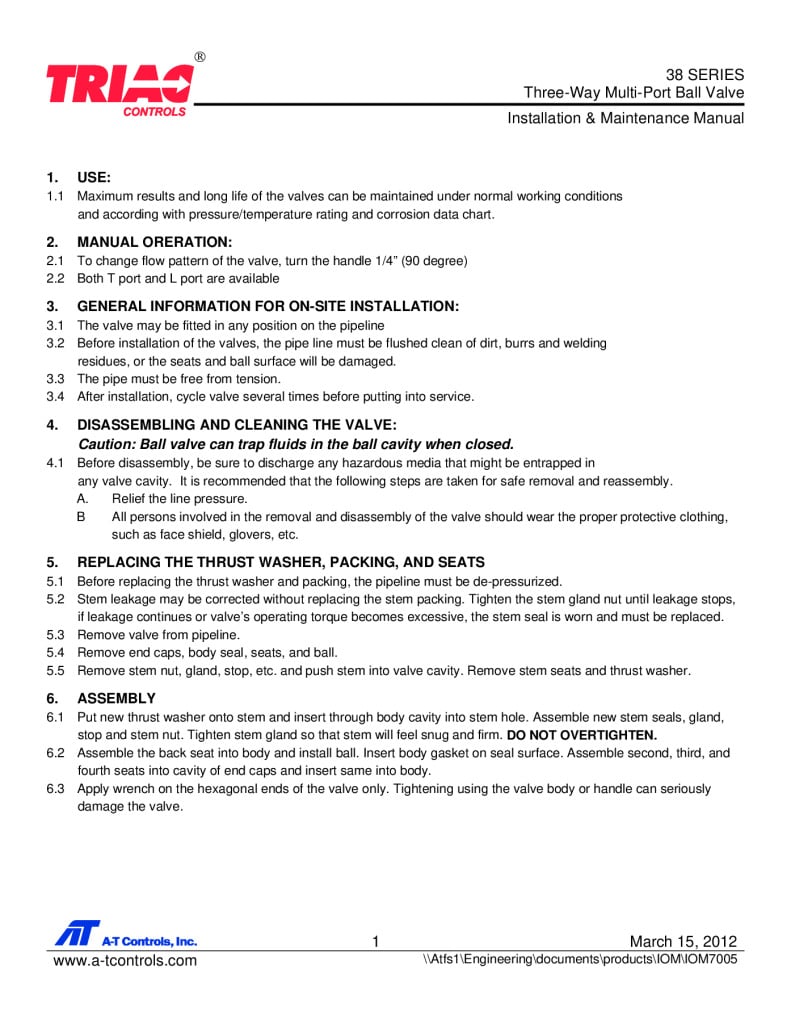 Triac Controls 38 Series Maintenance Manual English1