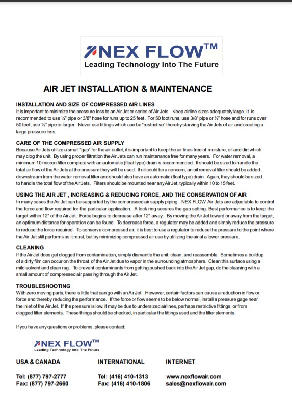 Air Jets Installation Maintenance