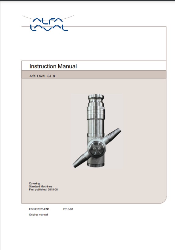 Alfa Laval GJ 8 - Instruction Manual