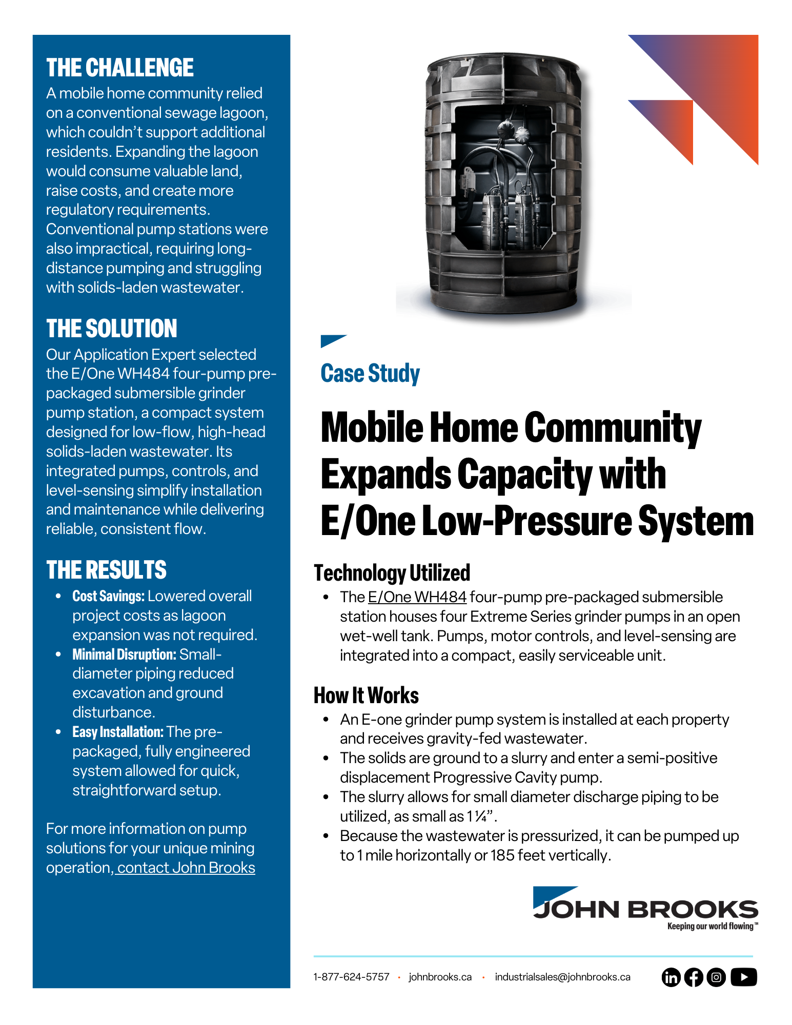 E/One Grinder Pump Station Reduces Costs for Mobile Home Wastewater Collection System