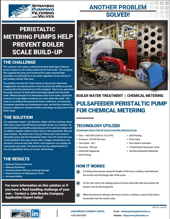 Improve Boiler Efficiency and Reduce Maintenance Downtime with Pulsafeeder Peristaltic Metering Pumps
