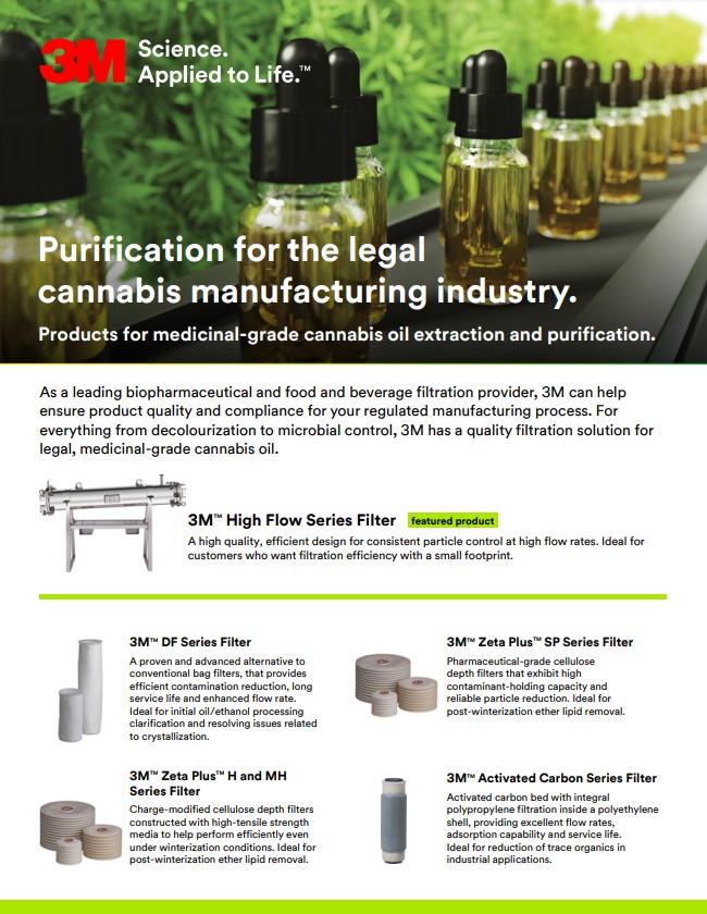 3M Purification for the Legal Cannabis Manufacturing Industry Brochure