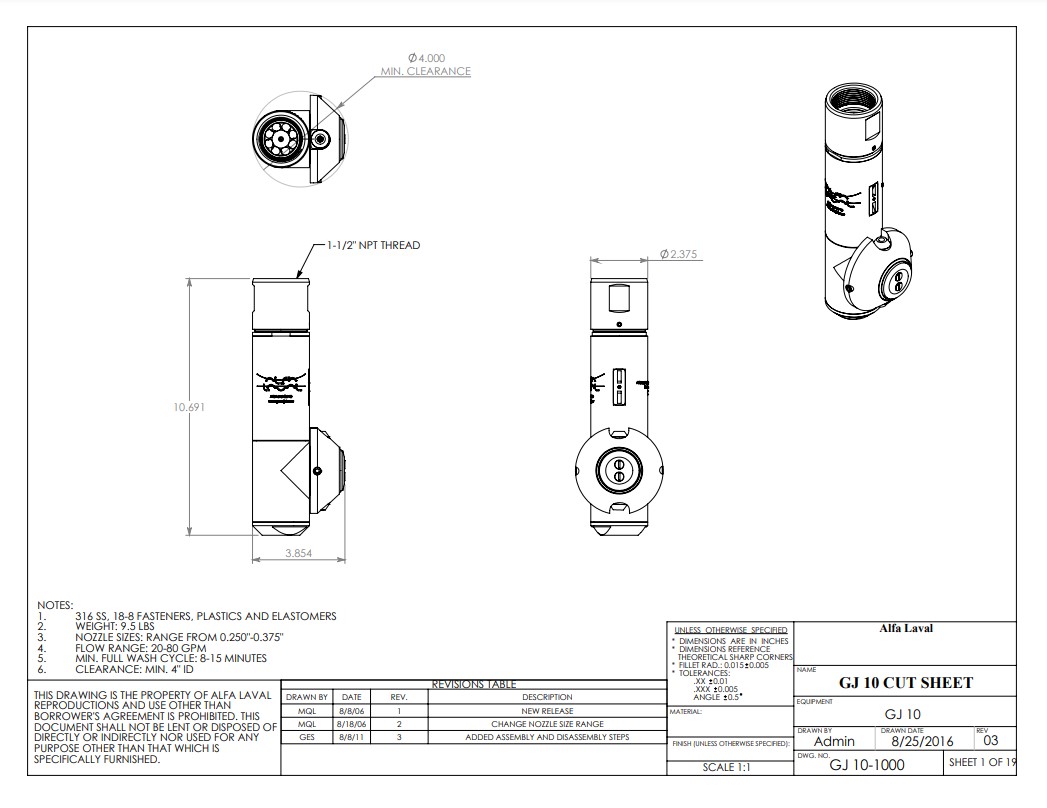 Alfa Laval GJ 10 - Drawing