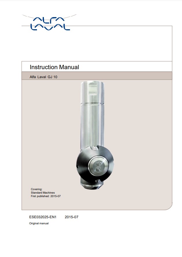 Alfa Laval GJ 10 - Manual