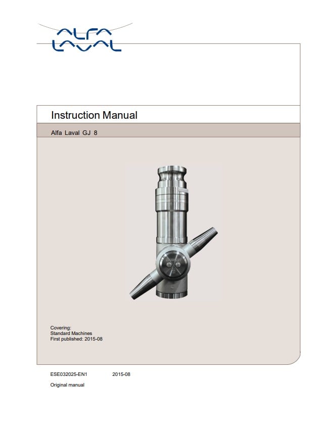 Alfa Laval GJ 8 - Instruction Manual
