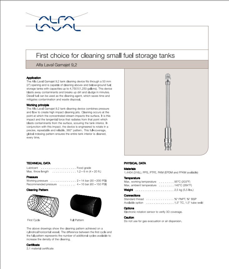 Alfa Laval Gamajet GJ 4 - Product Brochure