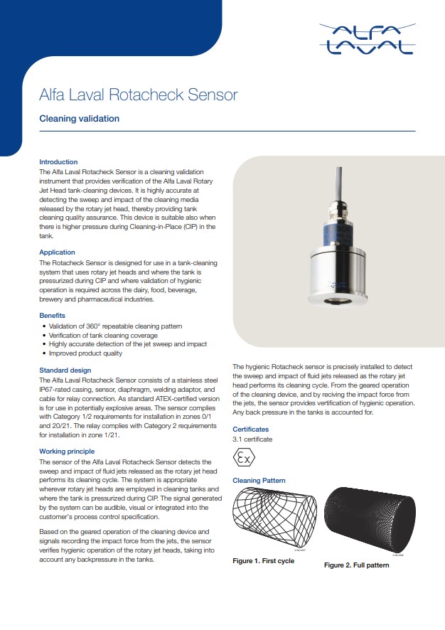 Alfa Laval Rotacheck Sensor - Product Brochure