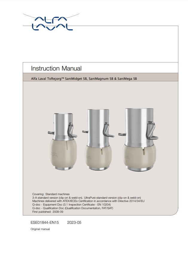  Alfa Laval SaniMidget SB, SaniMagnum SB & SaniMega SB - Manual