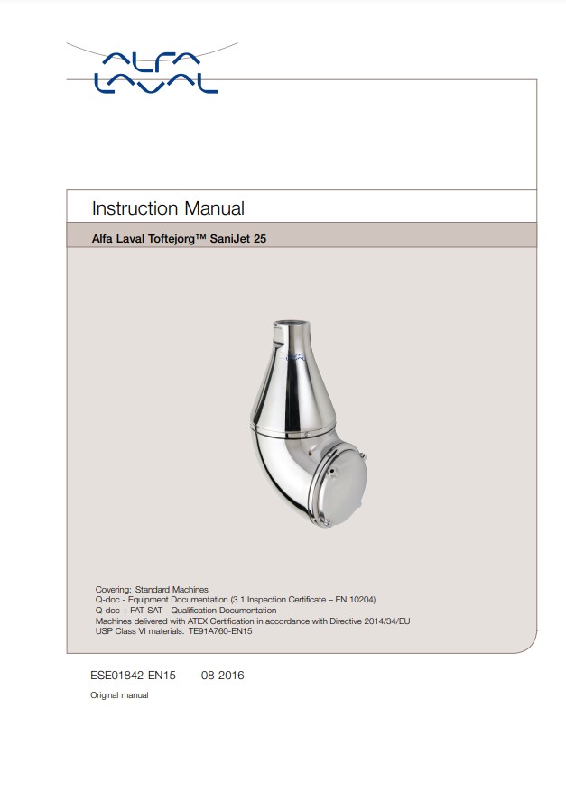 Alfa Laval TJ SaniJet 25 - Manual