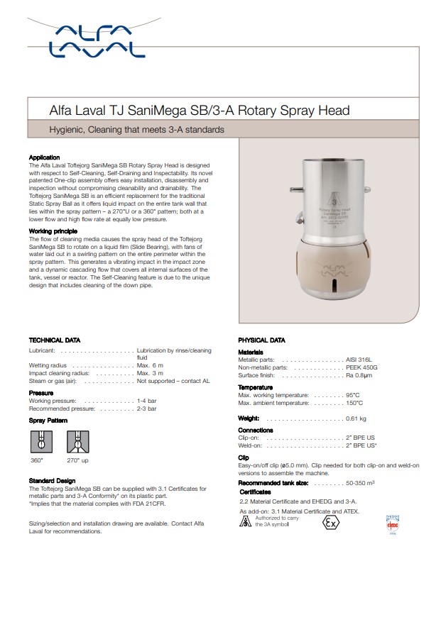 Alfa Laval SaniMega - Product Brochure