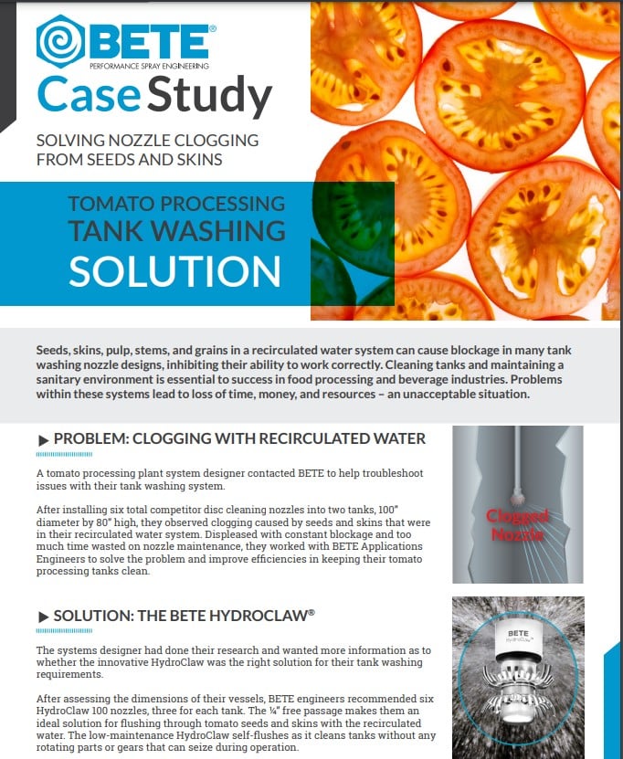 BETE HydroClaw Tomato Processing - Case Study