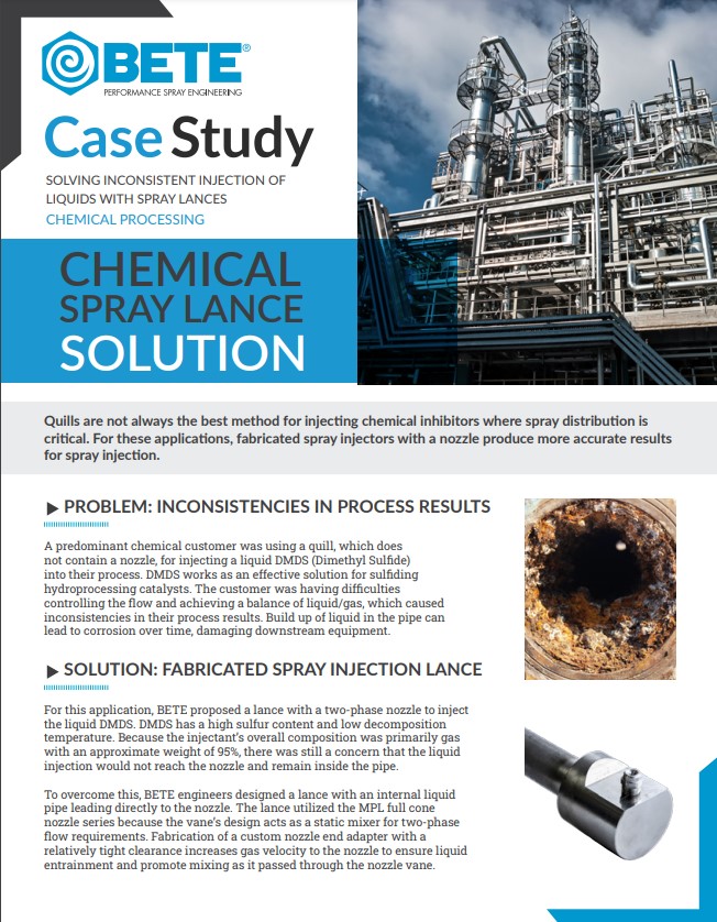 BETE Chemical Injection Spray Lance Solution - Case Study