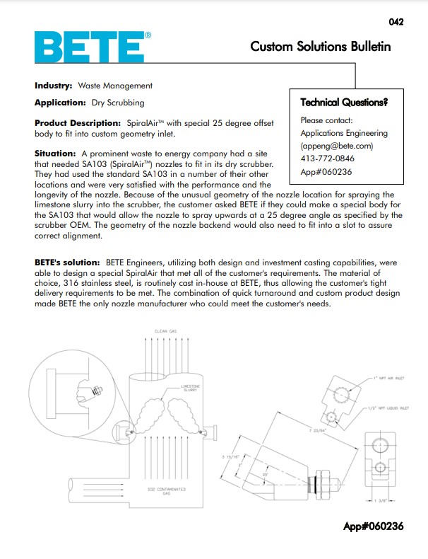 BETE Dry Scrubbing Application Bulletin