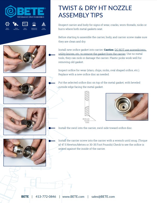 BETE TD HT Assembly Tips