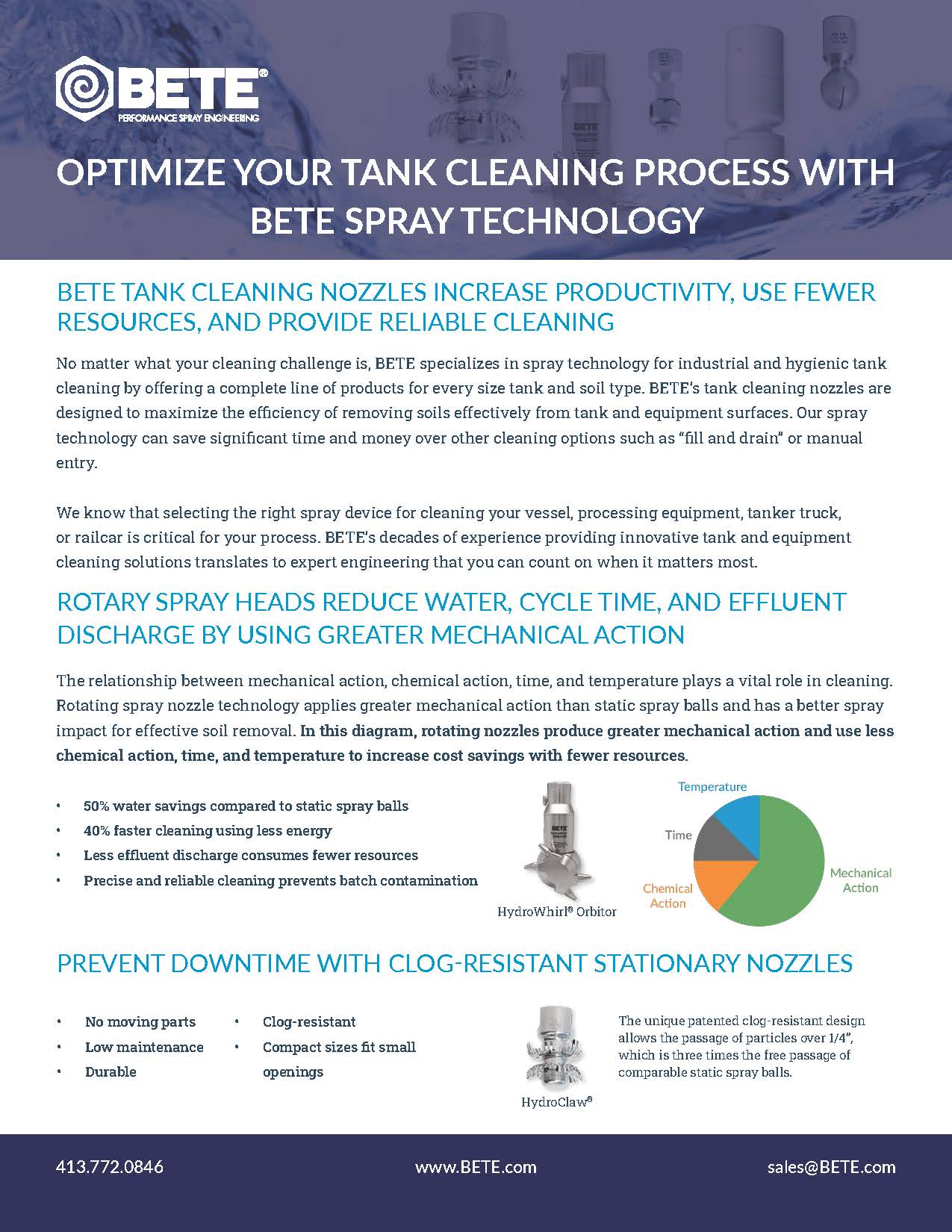 BETE Tank Cleaning Line Card