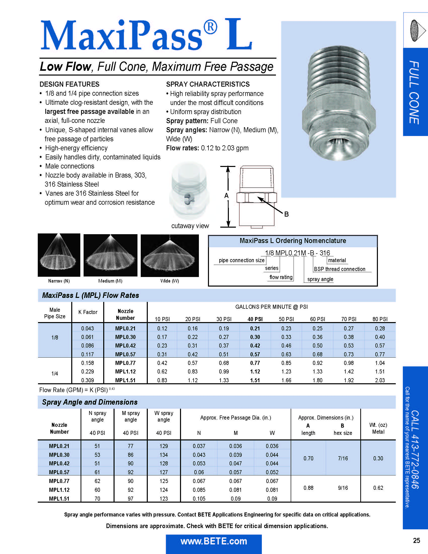 BETE MaxiPass L - Datasheet