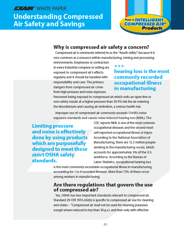 Understanding Compressed Air Safety and Savings