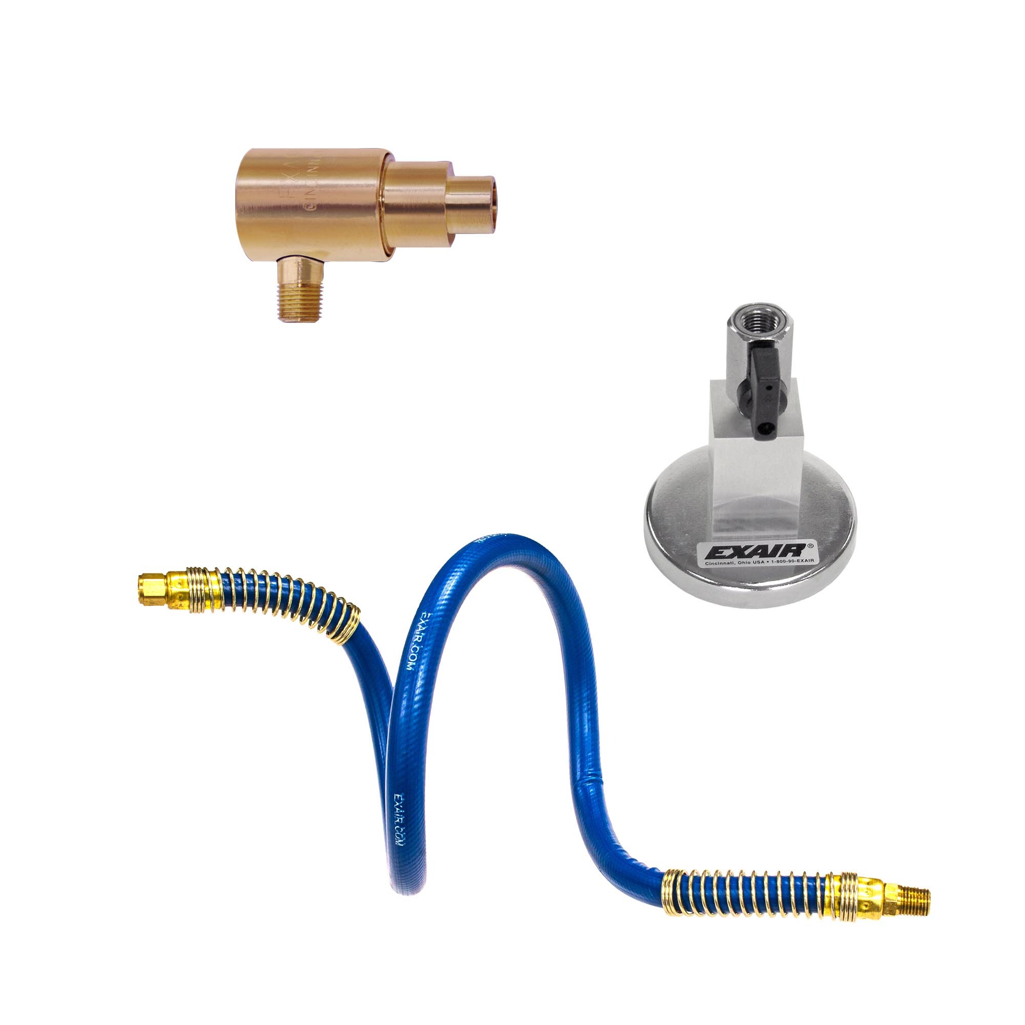 EXAIR High Velocity Air Jet(s) with Stay Set Hose(s) and Magnetic Base