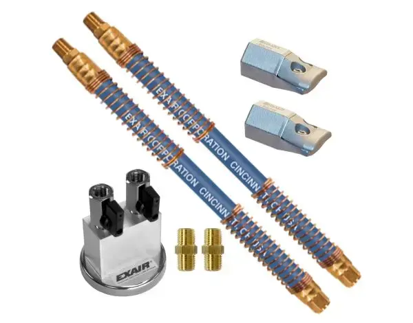 EXAIR 1 Inch High Power Flat Super Air Nozzle™ with Stay Set Hose and Magnetic Base