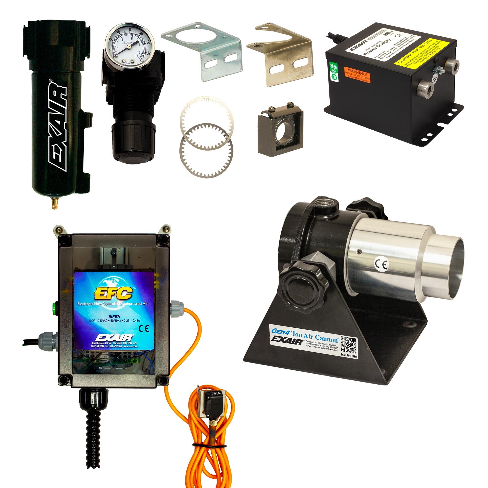 EXAIR Model 8492DX Gen4® Ion Air Cannon™ Deluxe Kit