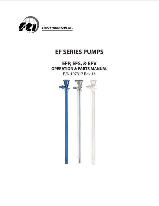 Finish Thompson EFP, EFV, EFS Manual