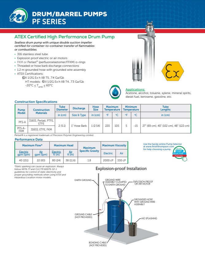 Finish Thompson PFS ATEX Technical Flyer	