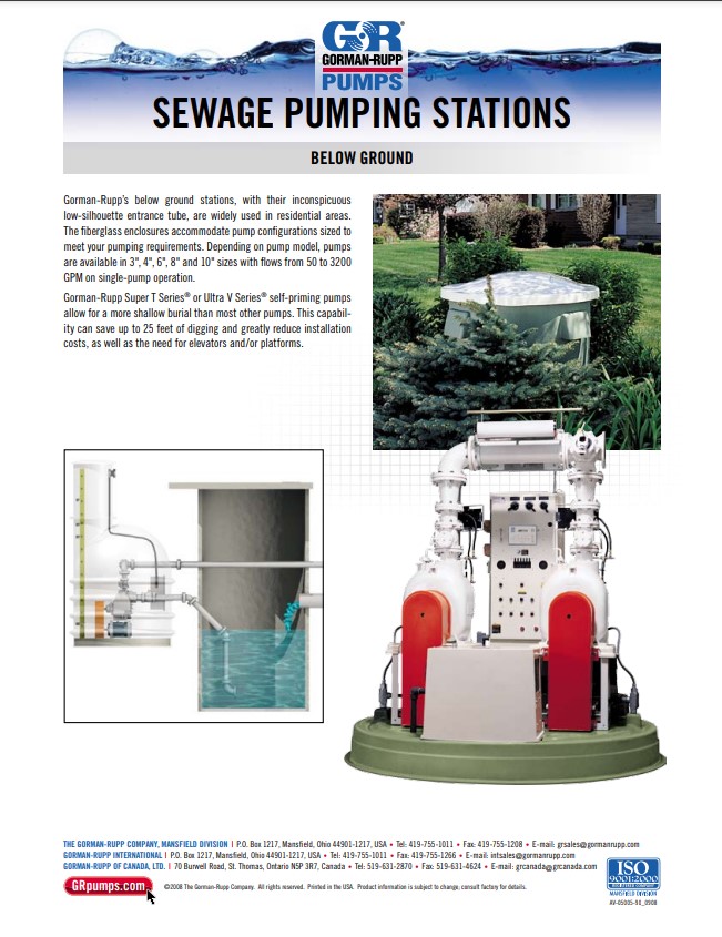 Gorman-Rupp Below-Ground Sewage Pumping Stations - Brochure