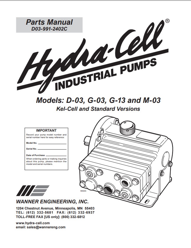 Hydra-Cell M03-G03 Parts Manual