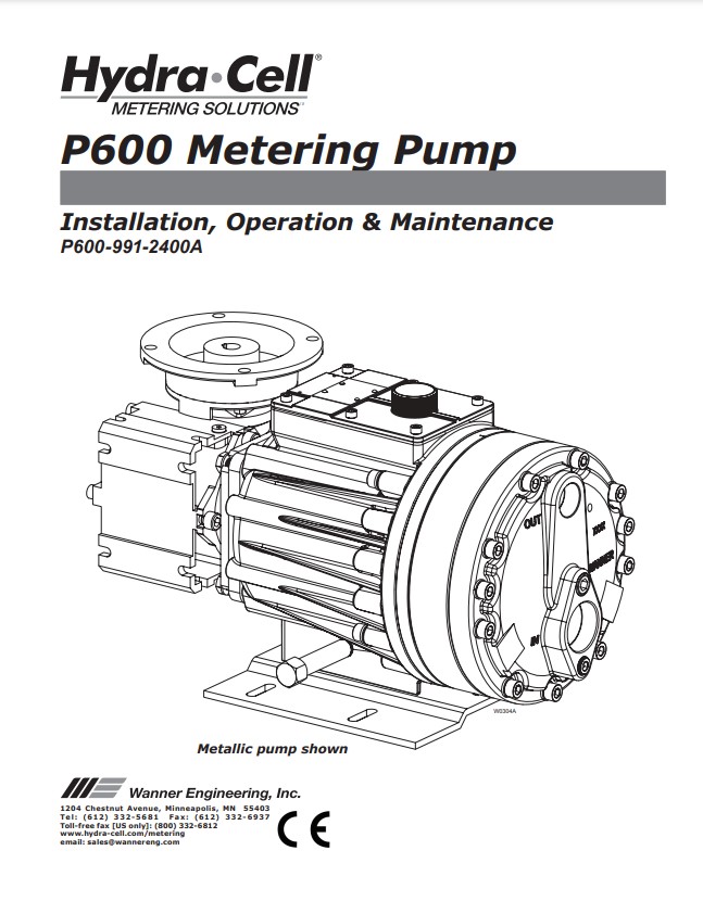 Hydra-Cell P600 Installation & Service Manual