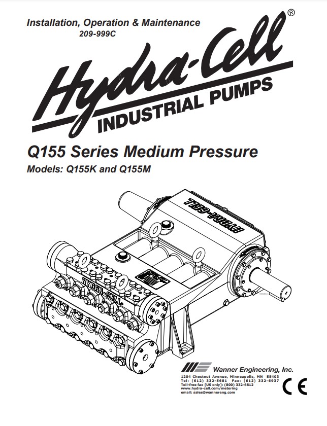 Hydra-Cell Q155 Medium Pressure Installation & Service Manual