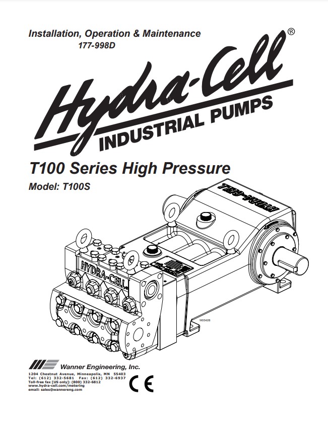 Hydra-Cell T100 High Pressure Installation & Service Manual