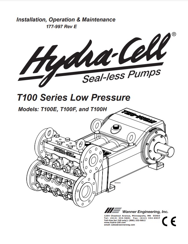 Hydra-Cell T100 Low Pressure Installation & Service Manual