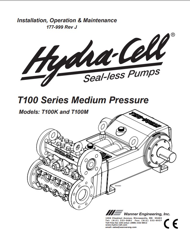 Hydra-Cell T100 Medium Pressure Installation & Service Manual