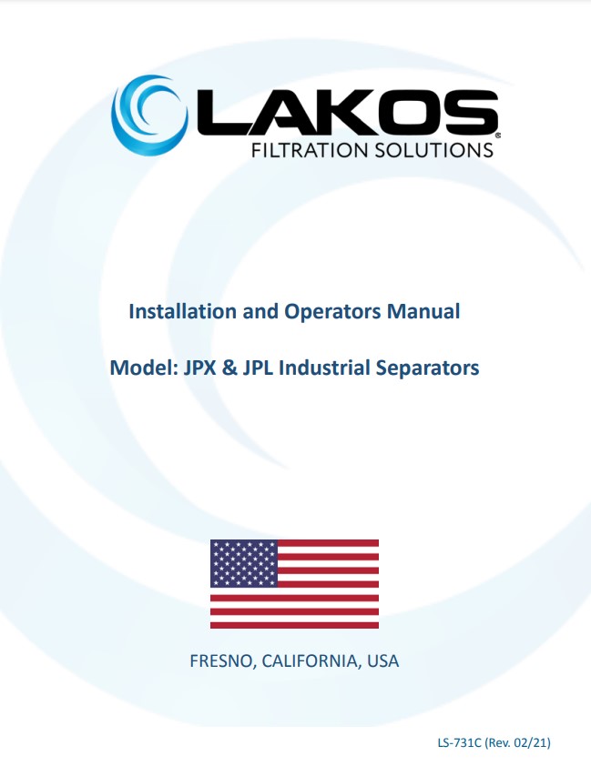 LAKOS LS-731 JPX-JPL I&O Manual