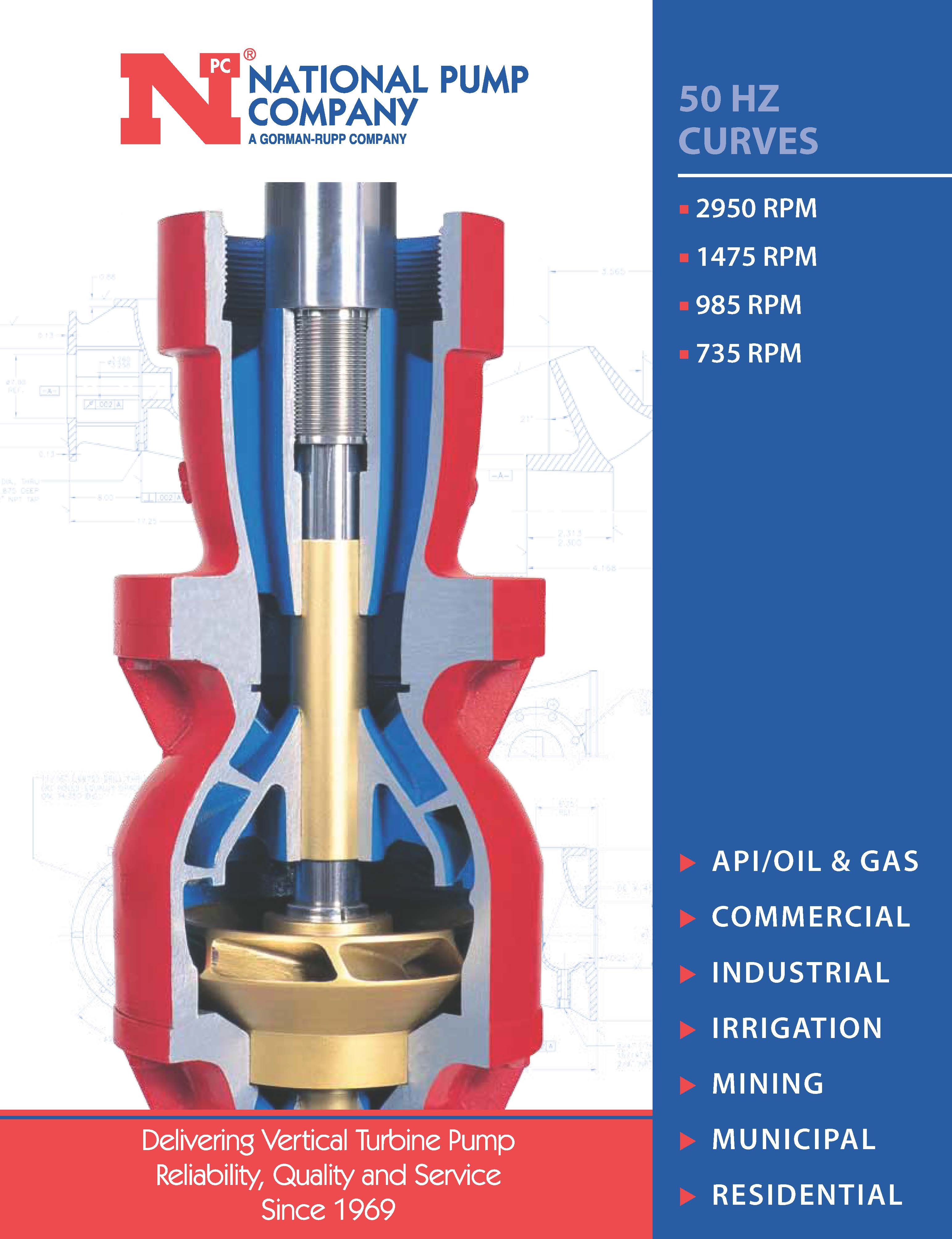 National Pump Company, NPC - Performance Curves 50 Hz