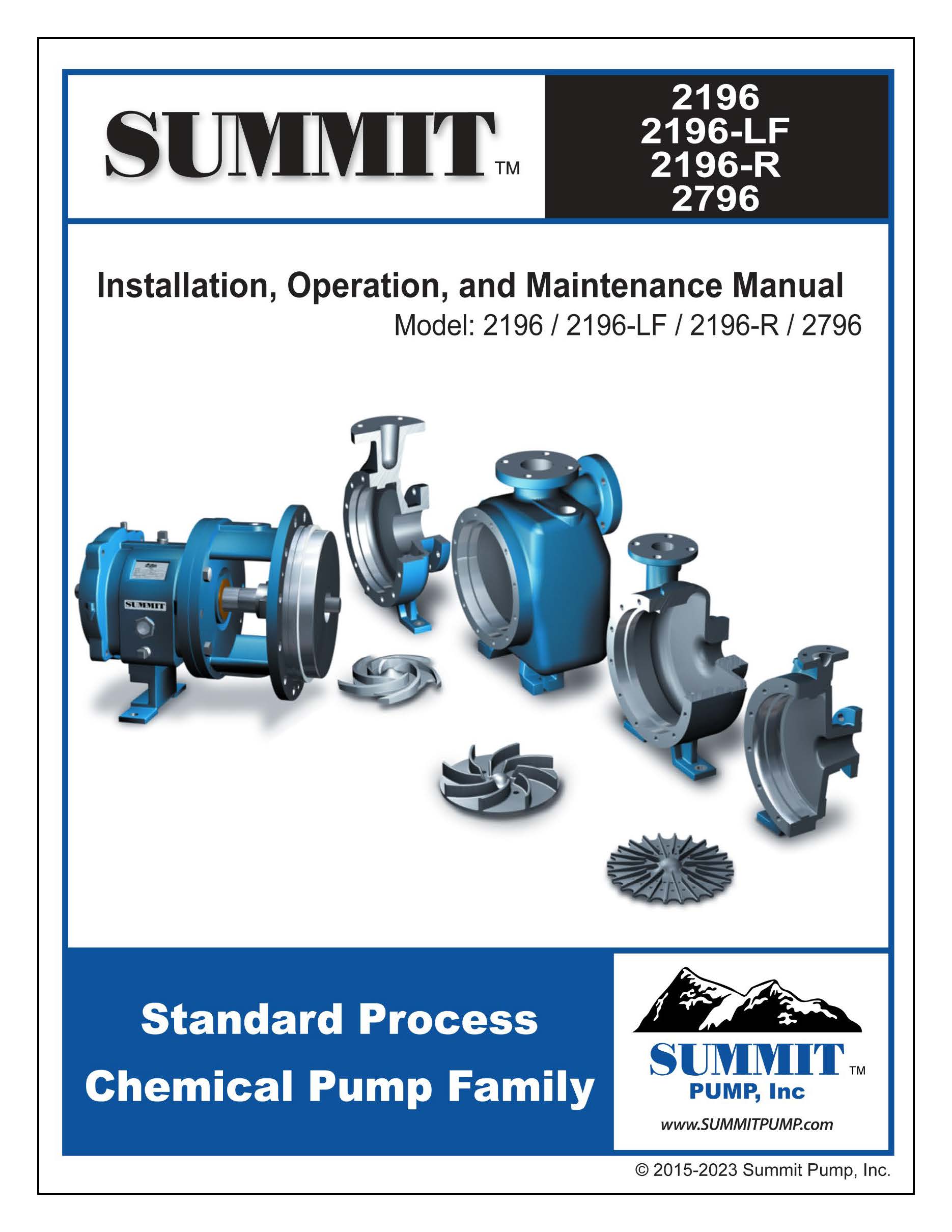 Summit 2196 ANSI Pump Manual - English