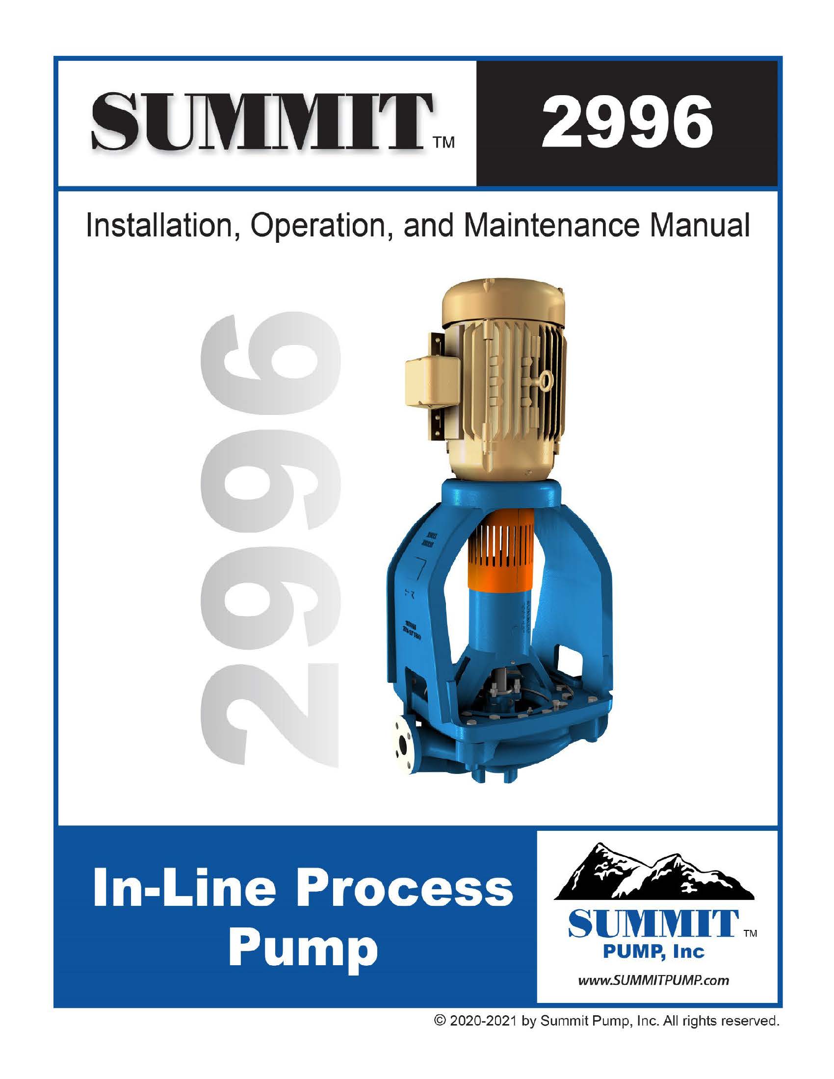 Summit 2996 ANSI Pump Manual - English