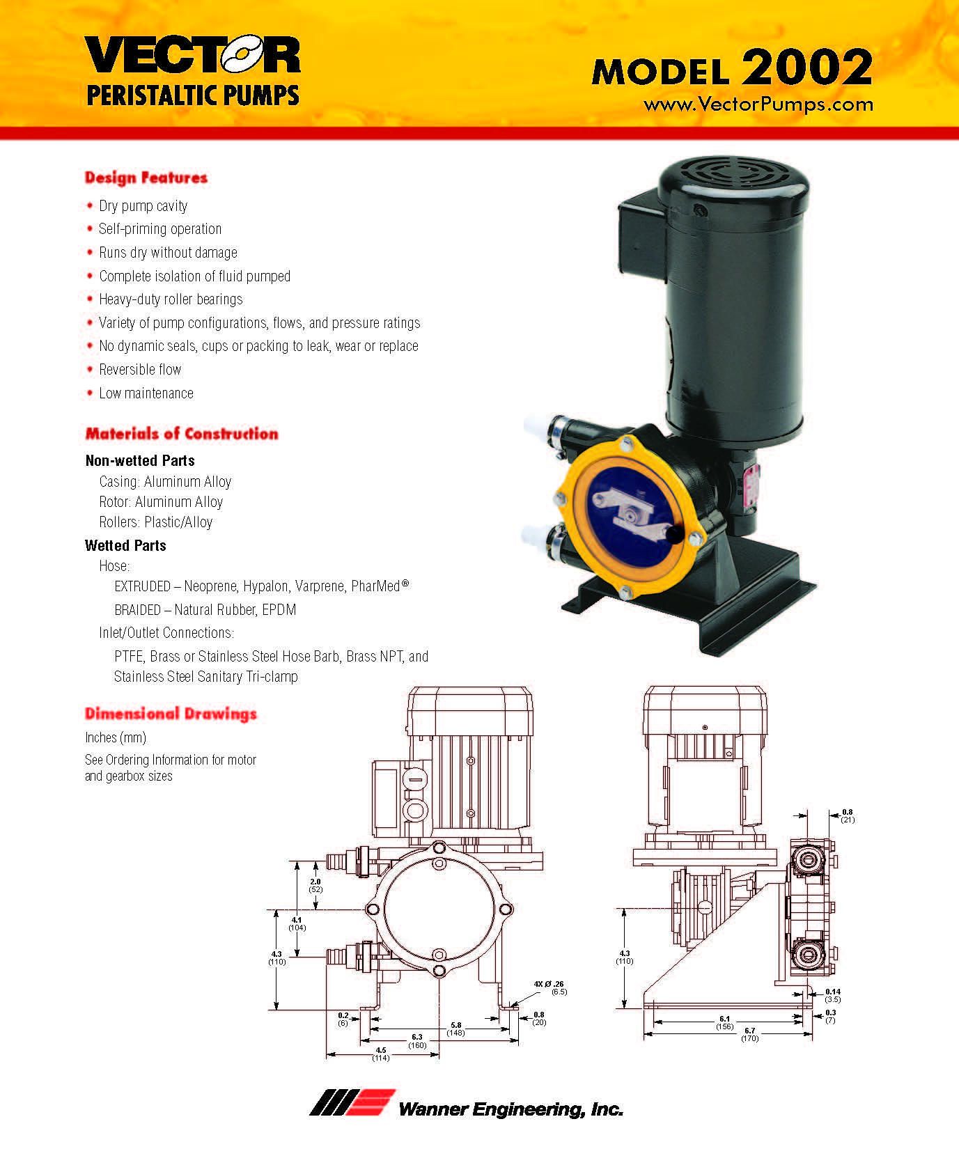 Vector Peristaltic Pumps Model 2002