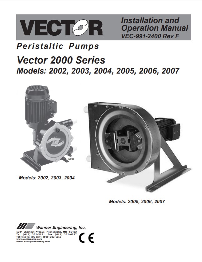Vector Peristaltic Pumps 2002 - 2007 - Installation & Operations Manual