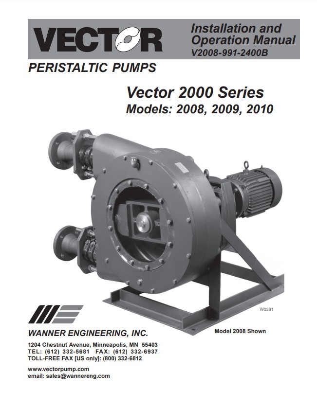 Vector Peristaltic Pumps 2008 - 2010 - Installation & Operations Manual