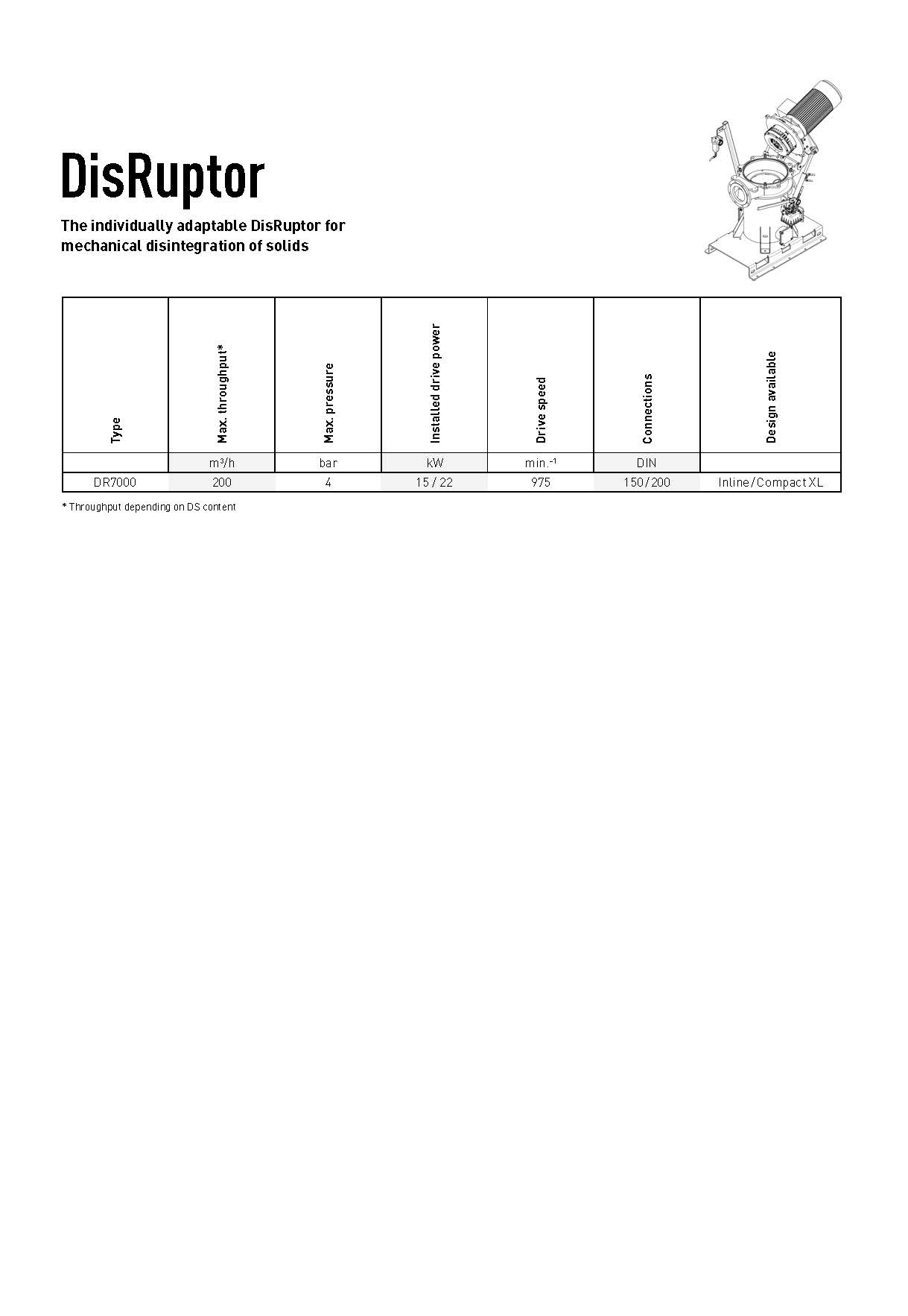 Vogelsang DisRuptor - Technical Data