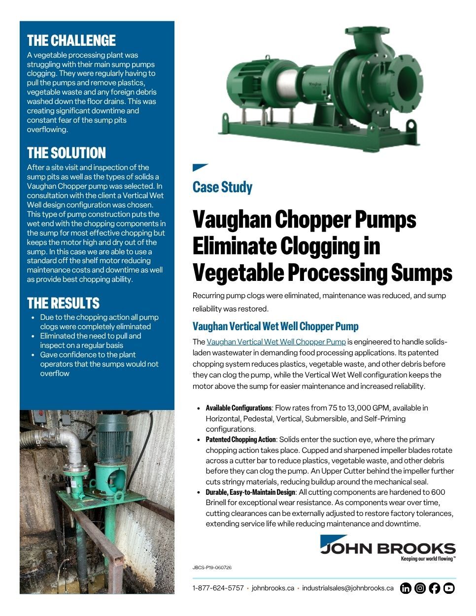 Vaughan Chopper Pumps Eliminate Clogging in Vegetable Processing Sumps
