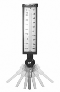 Thermomètre industriel multi-angle Pitanco Precision avec tige en laiton 9 pouces