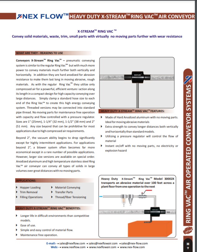 Nex Flow Heavy Duty Air Pneumatic Conveyor