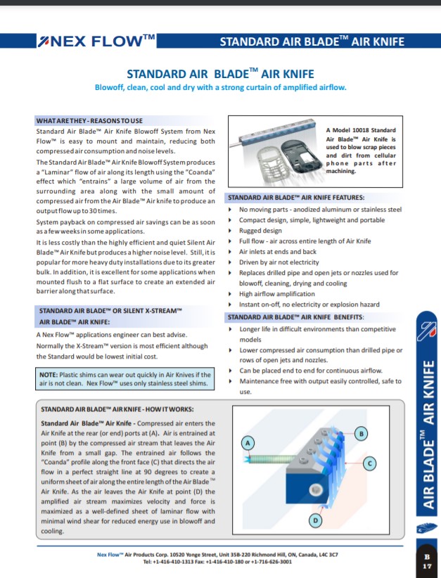 Nex Flow Standard Air Blade Air Knife