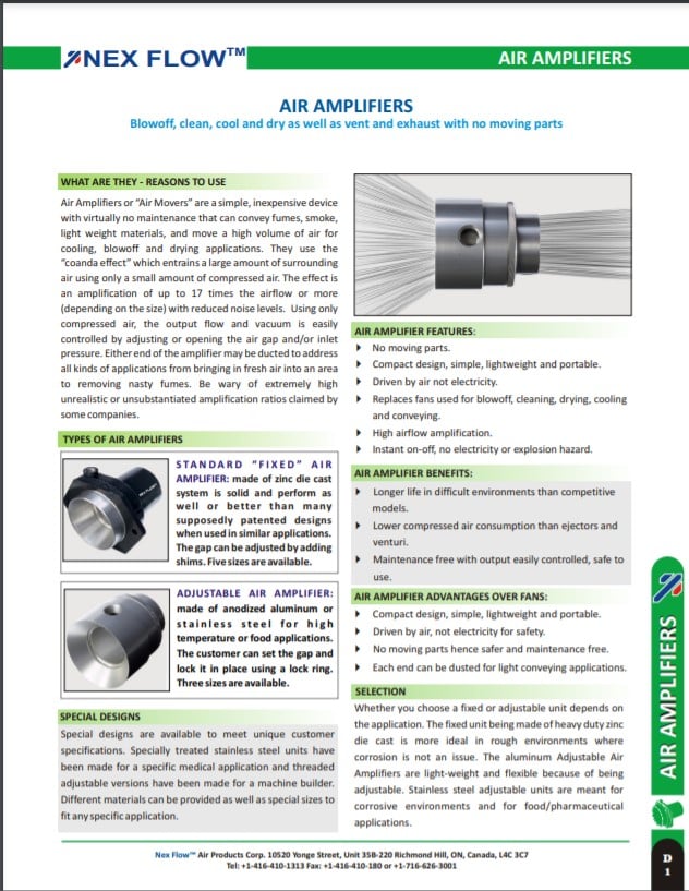 Nex Flow adjustable air amplifiers