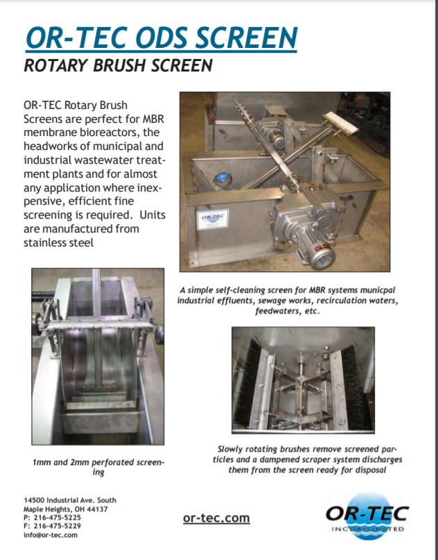 OR-TEC ODS Rotary Brush Screen