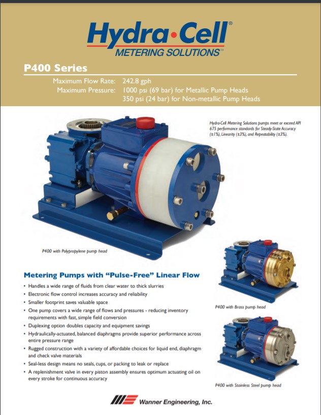 Hydra-Cell P400 Metering Pump Specifications