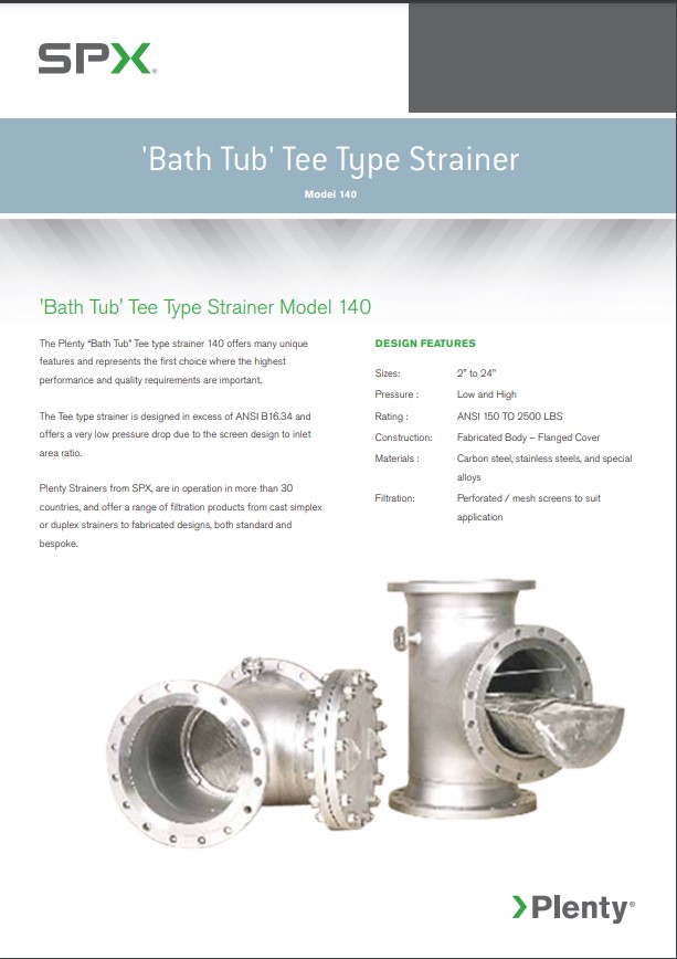 Plenty Bathtub T-Type Strainer