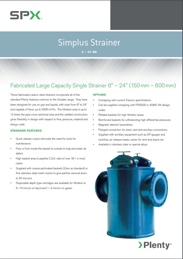 Plenty Simplus Strainer